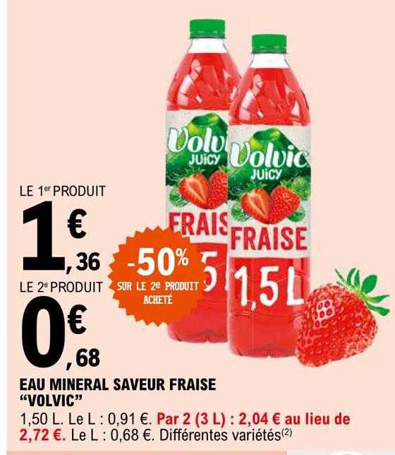 eau minéral saveur fraise "volvic"