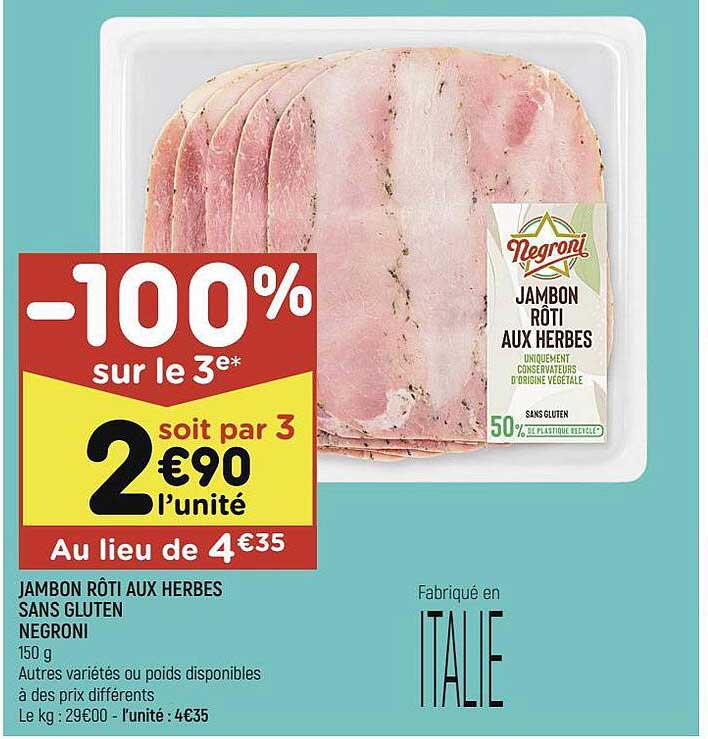 Jambon Rôti Aux Herbes Sans Gluten Negroni