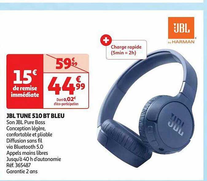 jbl tune 510 bt bleu