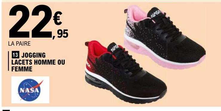 jogging lacets homme ou femme nasa