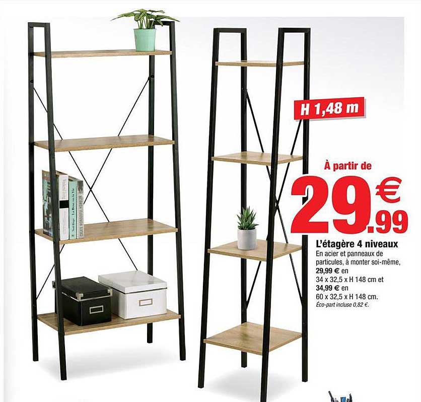 l'étagère 4 niveaux