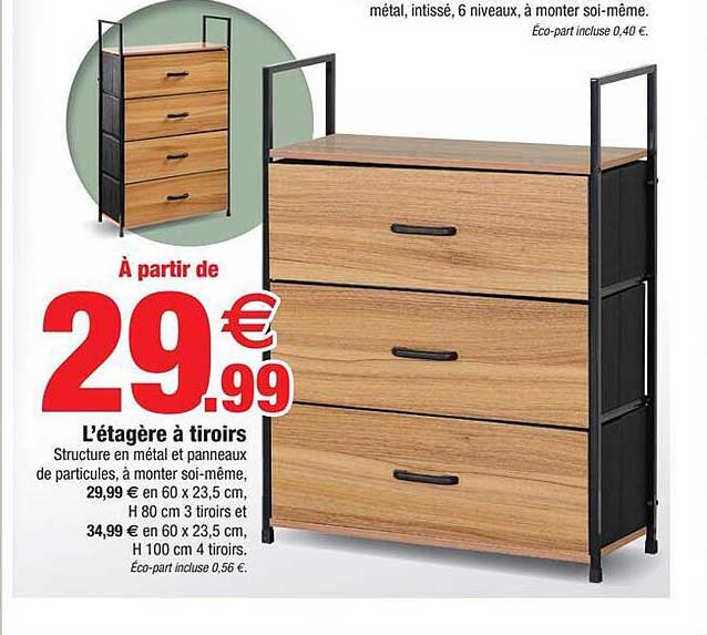 l'étagère à tiroirs