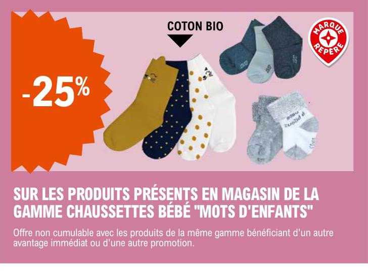 la gamme chaussettes bébé "mots d'enfants"