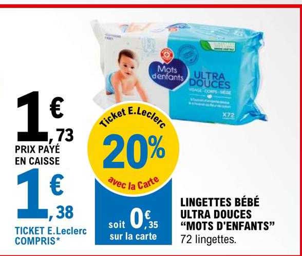 lingettes bébé ultra douces "mots d'enfants"
