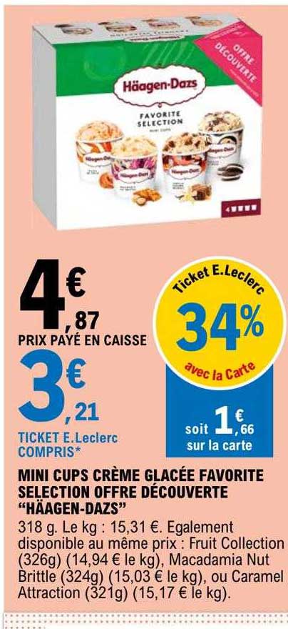 mini cups crème glacée favorite sélection offre découverte "häagen-dazs"