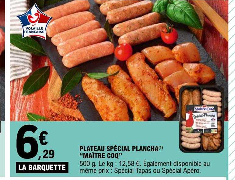 plateau spécial plancha "maître coq"