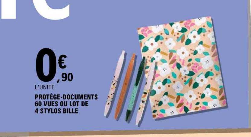 protège-documents 60 vues ou lot de 4 stylos bille