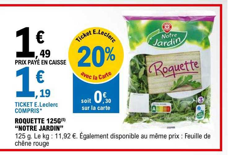roquette 125 g "notre jardin"