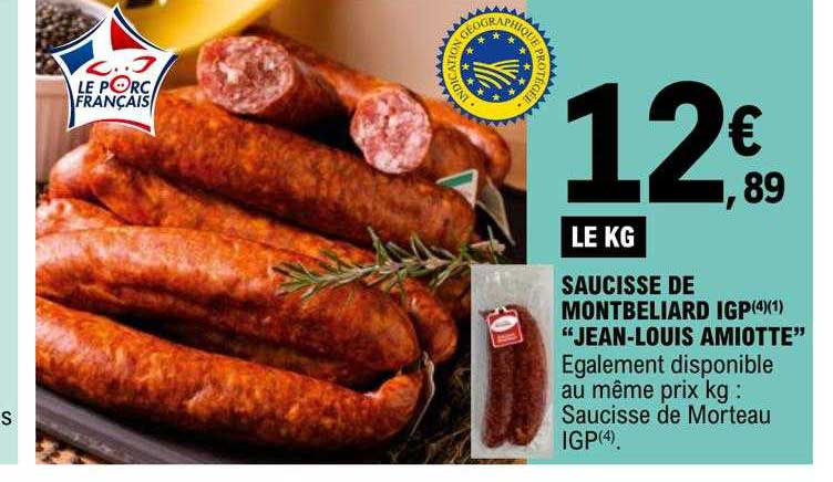 saucisse de montbeliard igp "jean-louis amiotte"