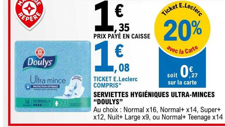 serviettes hygiéniques ultra-minces "doulys"