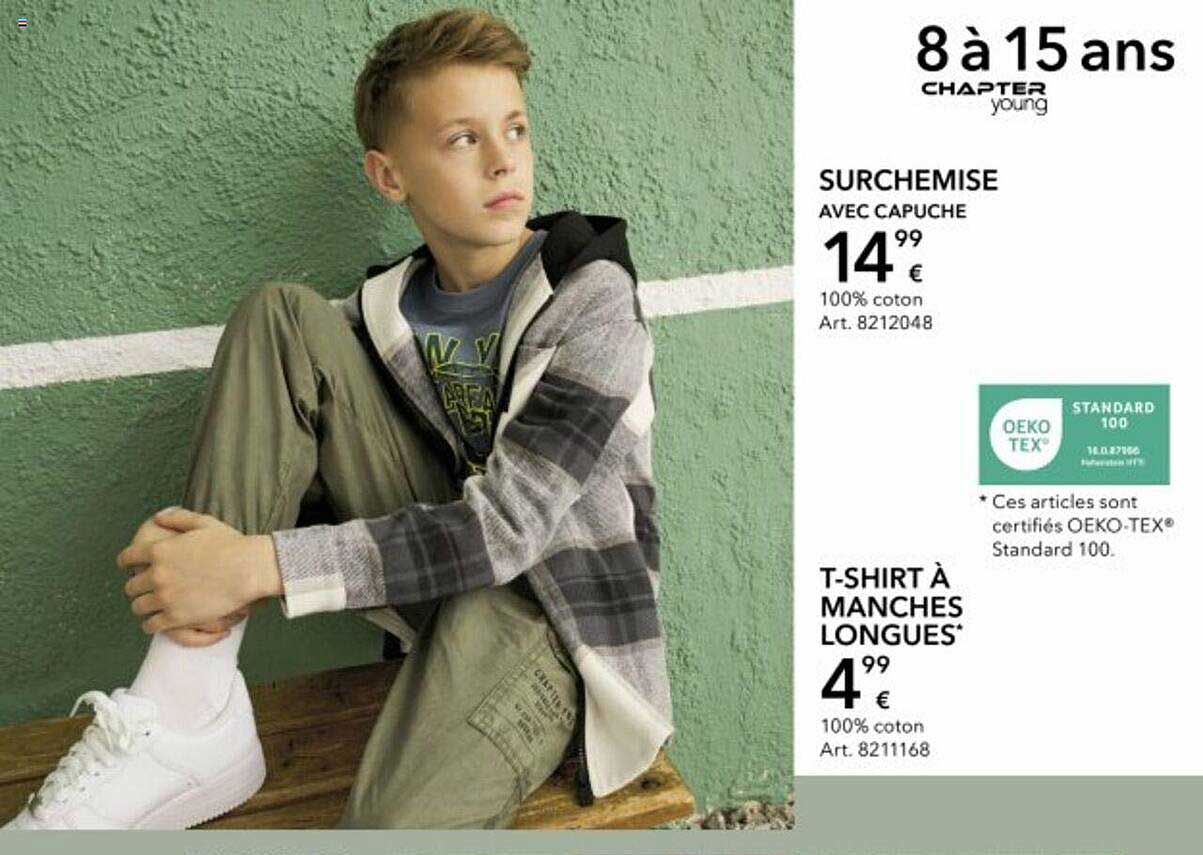 Surchemise Avec Capuche, T-shirt à Manches Longues