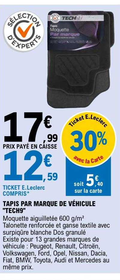 tapis par marque de véhicule "tech9"
