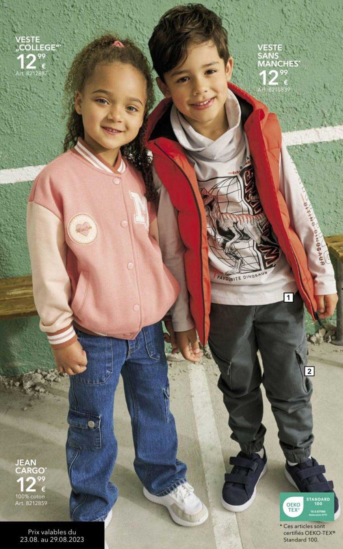 veste "collège", veste sans manches, jean cargo