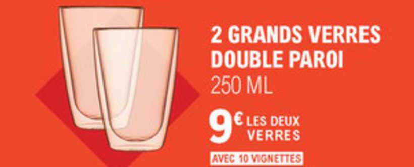 2 grands verres double paroi