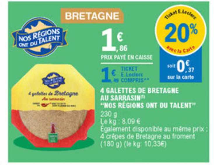 4 galettes de bretagne au sarrasin "nos régions ont du talent"