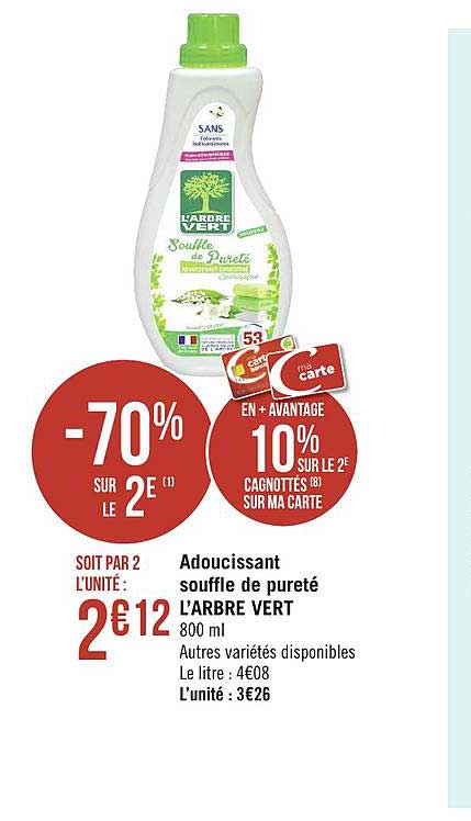 adoucissant souffle de pureté l'arbre vert -70% sur le 2e