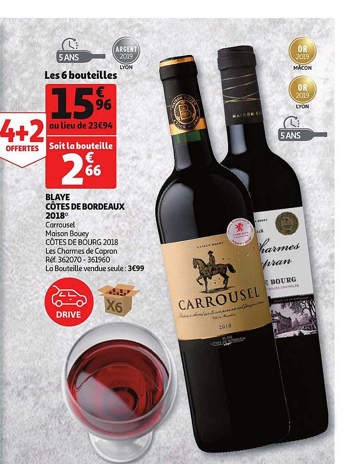 blaye côtes de bordeaux 2018 4+2 offertes