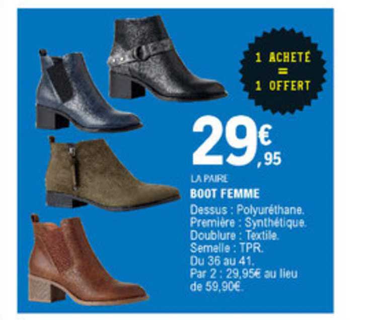 boot femme 1 acheté = 1 offert