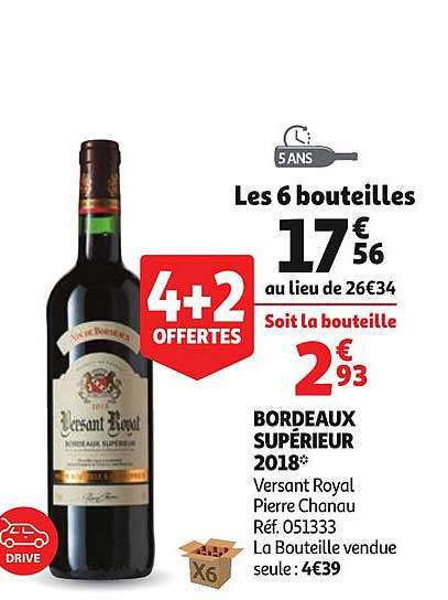 bordeaux supérieur 2018 4+2 offertes