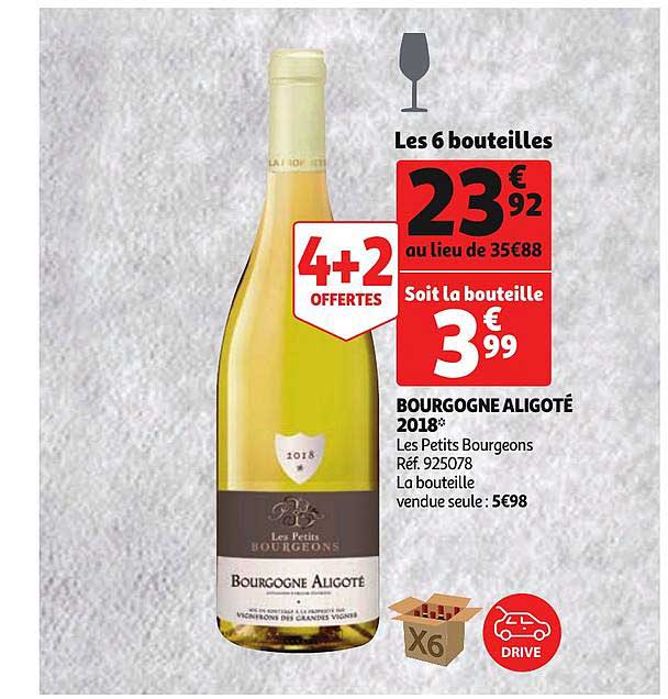 bourgogne aligoté 2018 4+2 offertes