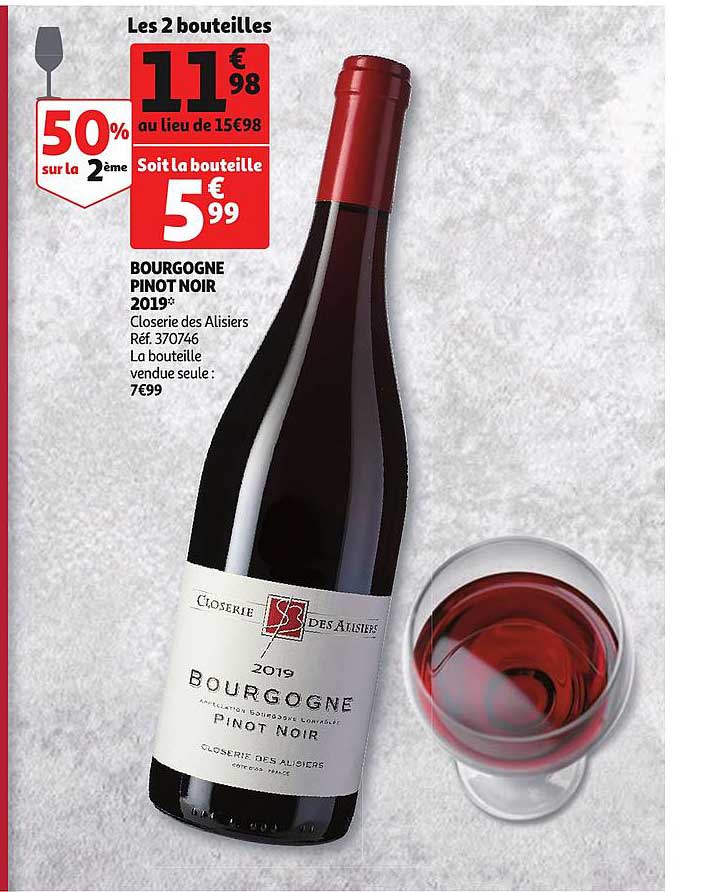 Bourgogne Pinot Noir 2019 50% Sur La 2ème
