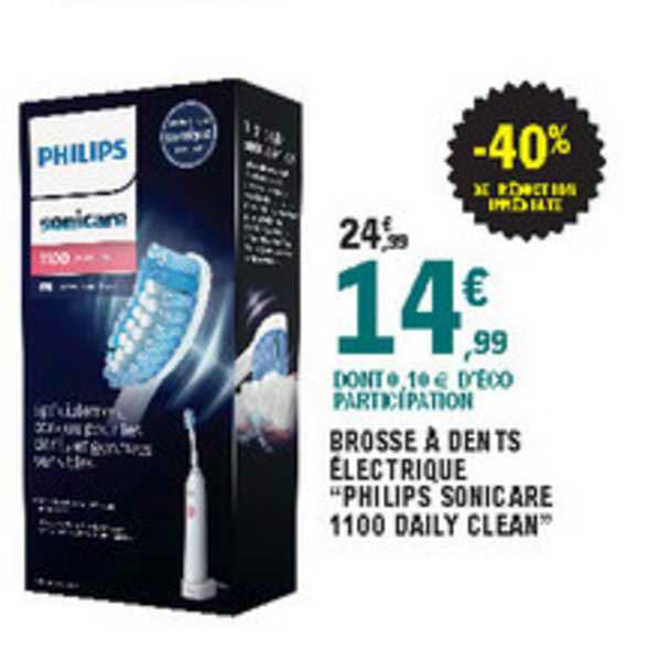brosse à dents électrique "philips sonicare 1100 daily clean" -40% de réduction immédiate