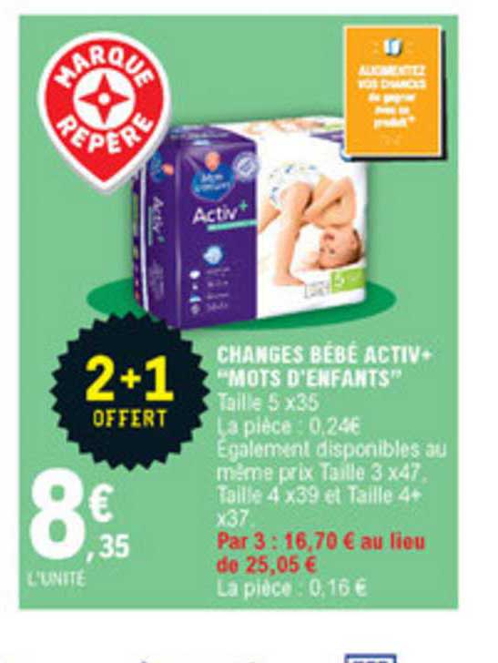 changes bébé activ+ "mots d'enfants" 2+1 offert