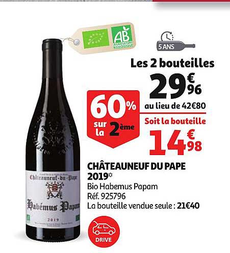 châteauneuf du pape 2019 60% sur la 2ème