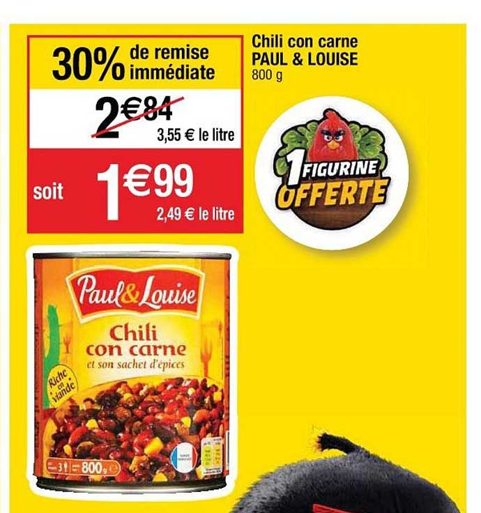 chili con carne paul & louise 30% de remise immédiate