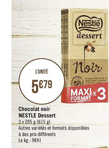 Chocolat Noir Nestlé Dessert