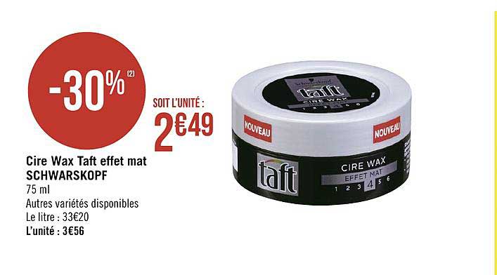 cire wax taft effet mat schwarskopf