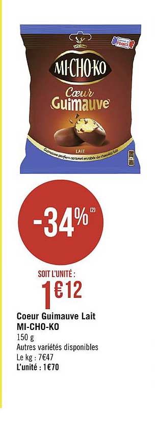 coeur guimauve lait mi cho ko