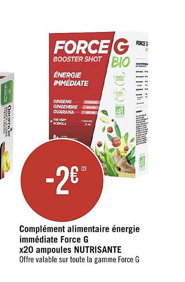 complément alimentaire énergie immédiate forge g x20 ampoules nutrisante