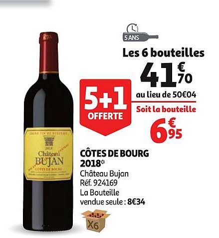 côtes de bourg 2018 5+1 offerte