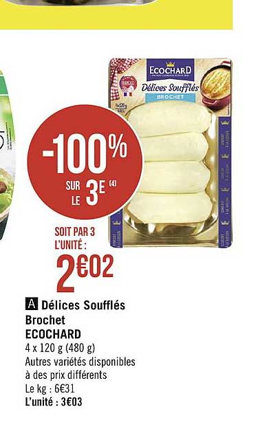 délices soufflés brochet ecochard -100% sur le 3e