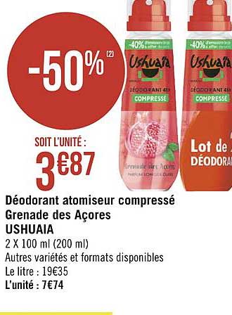 Déodorant Atomiseur Compressé Grenade Des Açores Ushuaia