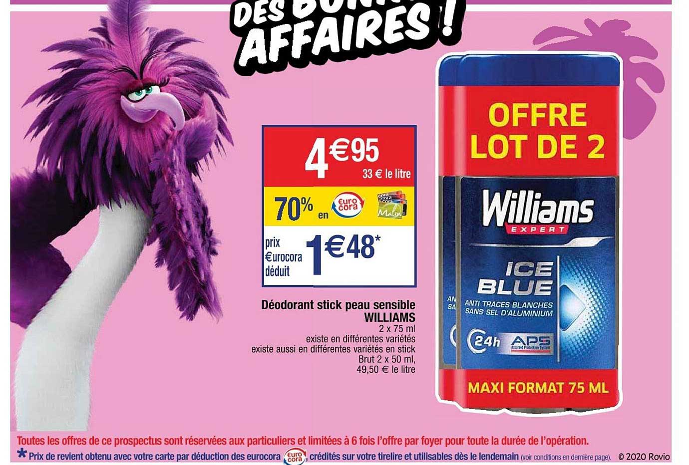 déodorant stick peau sensible williams