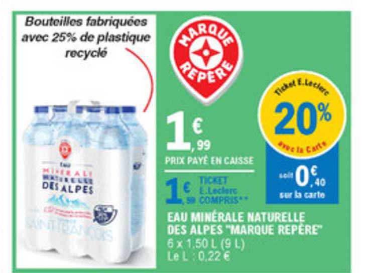 eau minérale naturelle des alpes "marque repère"