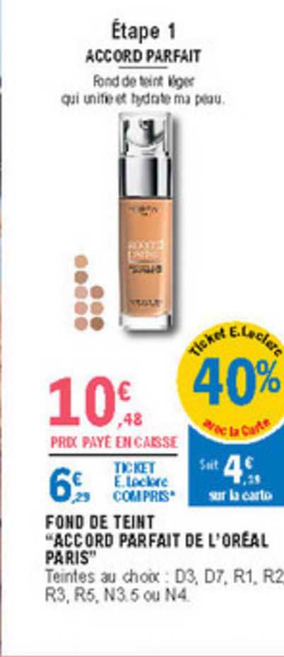 fond de teint "accord parfait de l'oréal paris"