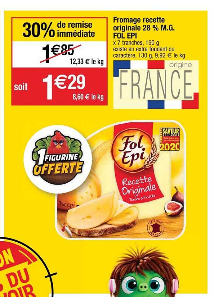 fromage recette originale 25% m.g. fol epi 30% remise immédiate