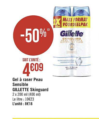 Gel à Raser Peau Sensible Gillette Skinguard