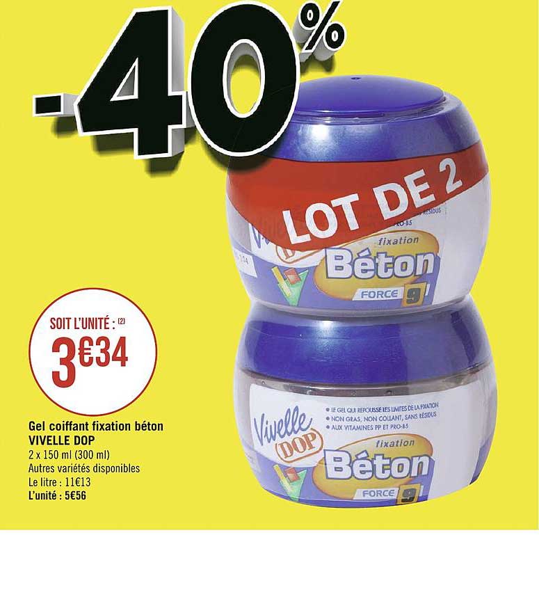 gel coiffant fixation béton vivelle dop