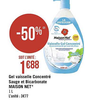 Gel Vaisselle Concentré Sauge Et Bicarbonate Maison Net