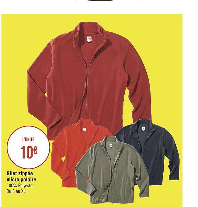 gilet zippée micro polaire