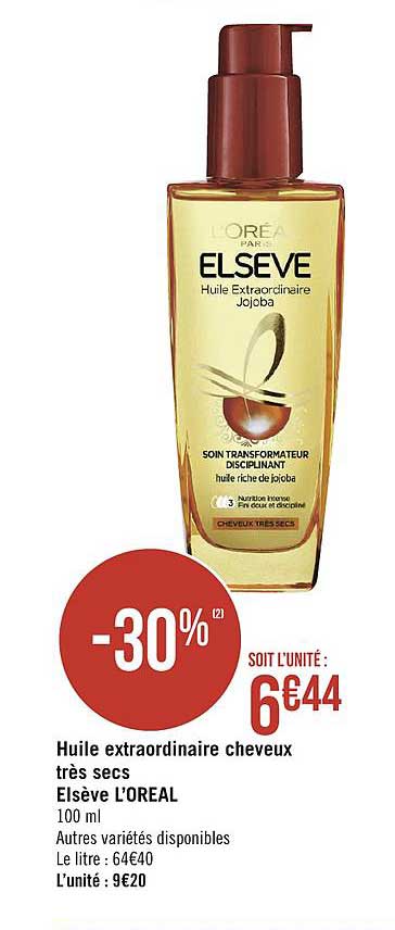 huile extraordinaire cheveux très secs elsève l'oréal