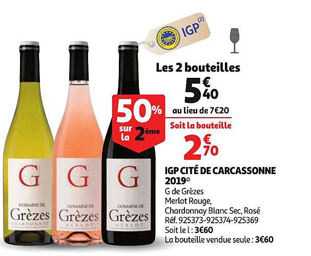 igp cité de carcassonne 2019 50% sur la 2ème