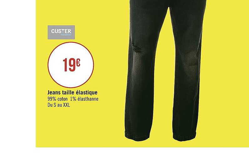jeans taille élastique custer homme
