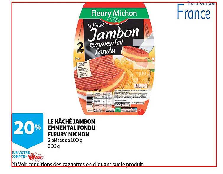 le hâché jambon emmental fondu fleury michon