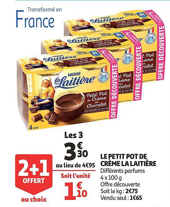 Le Petit Pot De Crème La Laitière 2+1 Offert Au Choix