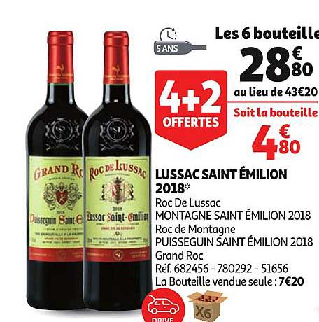 lussac saint emilion 2018 4+2 offertes